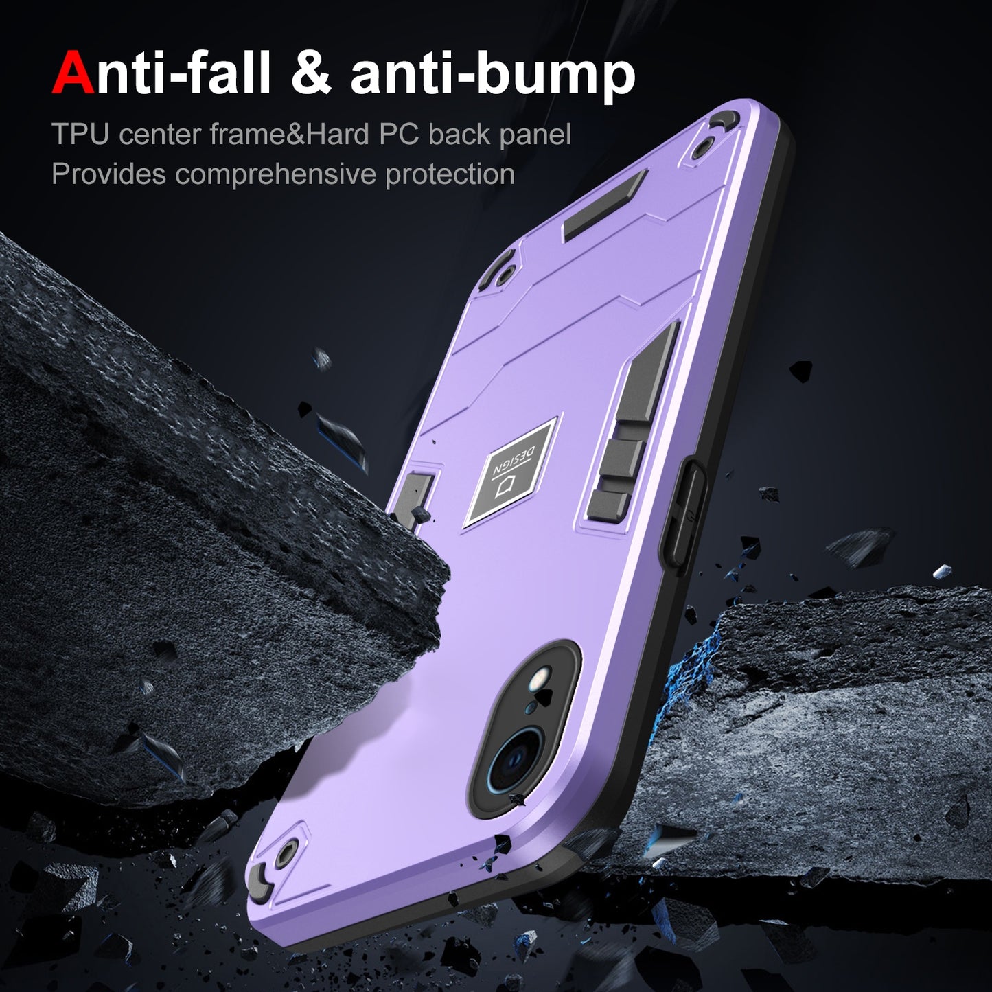 iPhone XR 2 in 1 Shockproof, Lightweight Phone Case with TPU+PC Material, Fashionable Design, and Precise Cut-outs