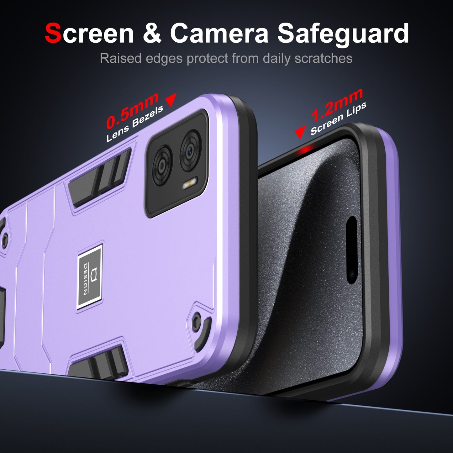 Motorola Moto E22 2 in 1 Shockproof, Lightweight Phone Case with TPU+PC Material, Fashionable Design, and Precise Cut-outs