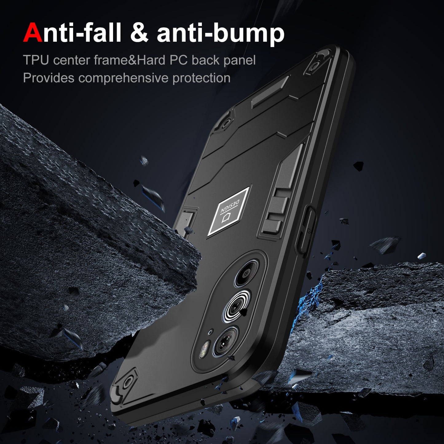 Motorola Edge 30 Pro 2 in 1 Shockproof, Lightweight Phone Case with TPU+PC Material, Fashionable Design, and Precise Cut-outs