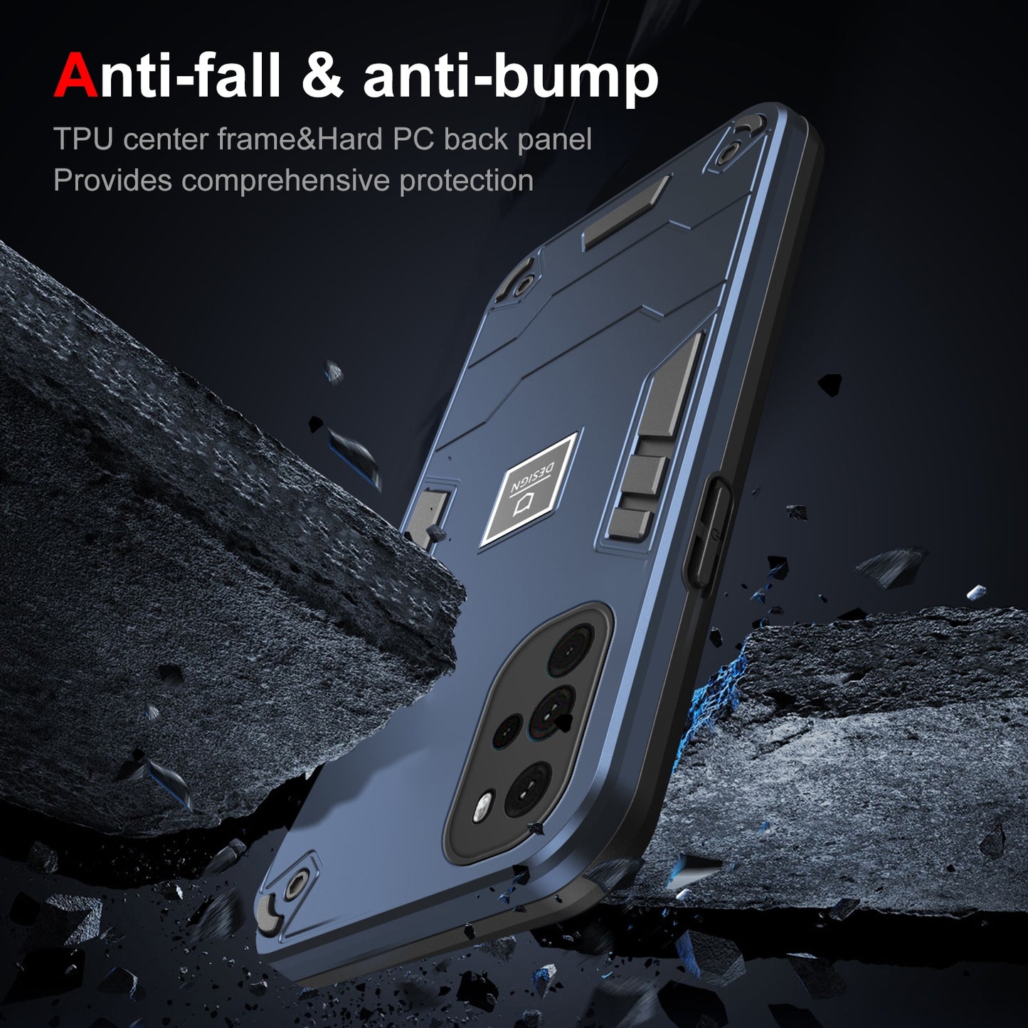 Motorola Moto G22 2 in 1 Shockproof, Lightweight Phone Case with TPU+PC Material, Fashionable Design, and Precise Cut-outs