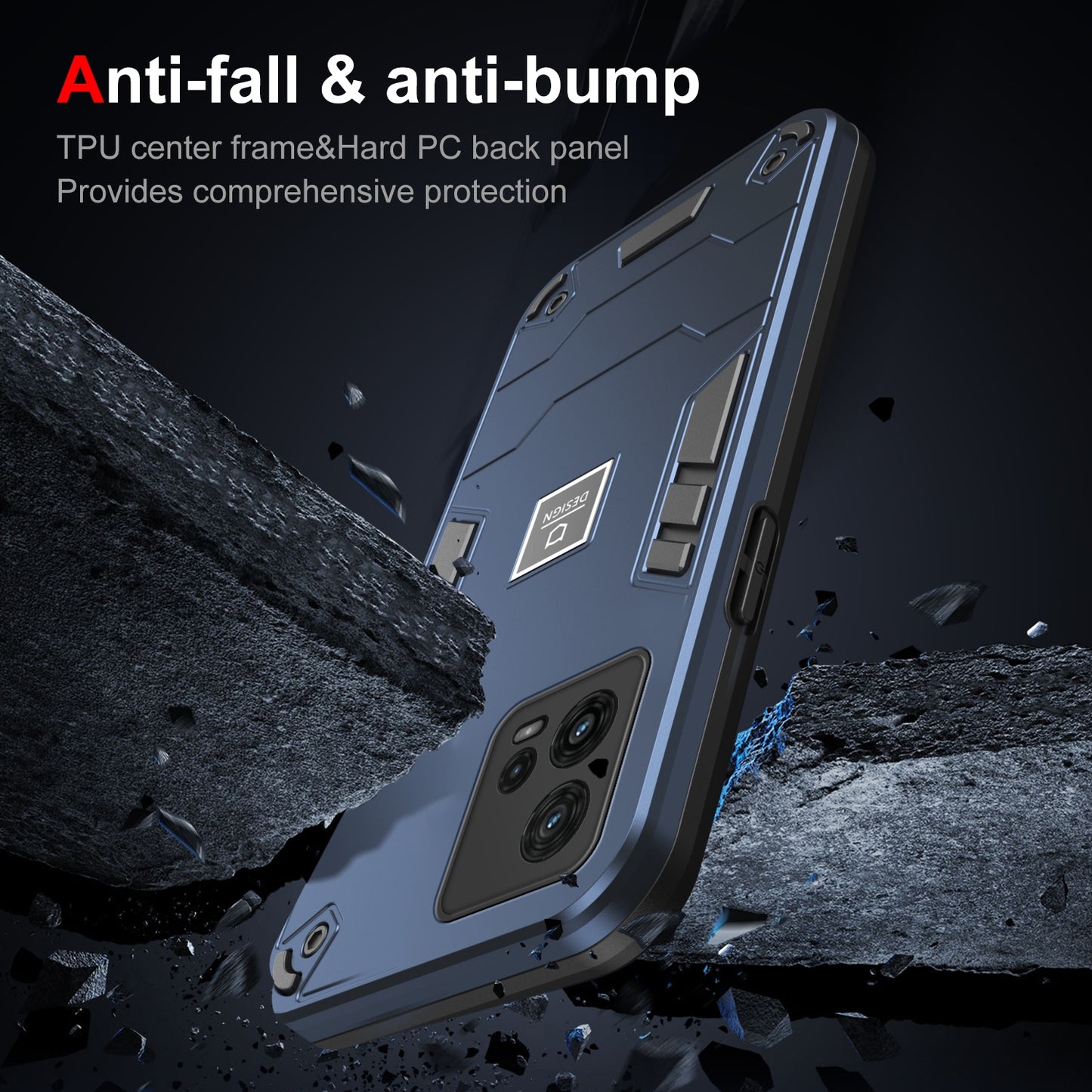 Motorola Moto G72 2 in 1 Shockproof, Lightweight Phone Case with TPU+PC Material, Fashionable Design, and Precise Cut-outs