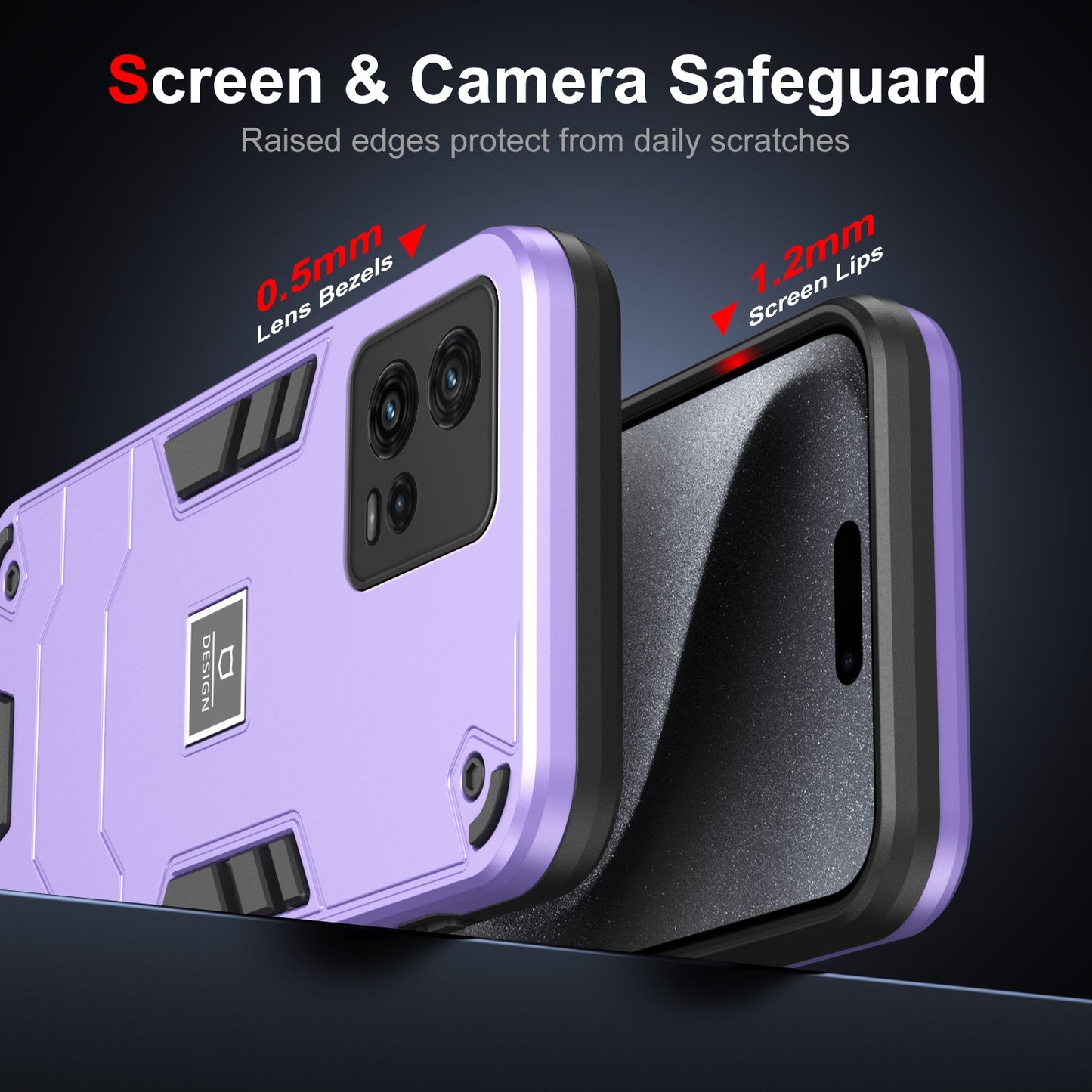 Motorola Moto G72 2 in 1 Shockproof, Lightweight Phone Case with TPU+PC Material, Fashionable Design, and Precise Cut-outs
