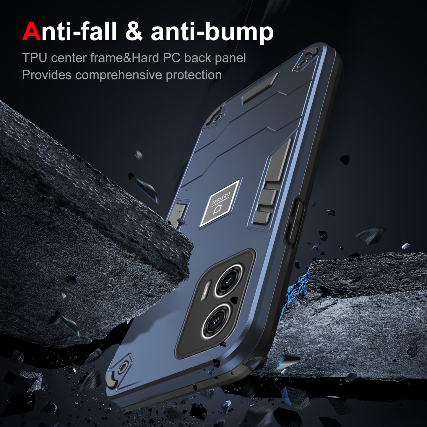 Motorola Moto G73 2 in 1 Shockproof, Lightweight Phone Case with TPU+PC Material, Fashionable Design, and Precise Cut-outs
