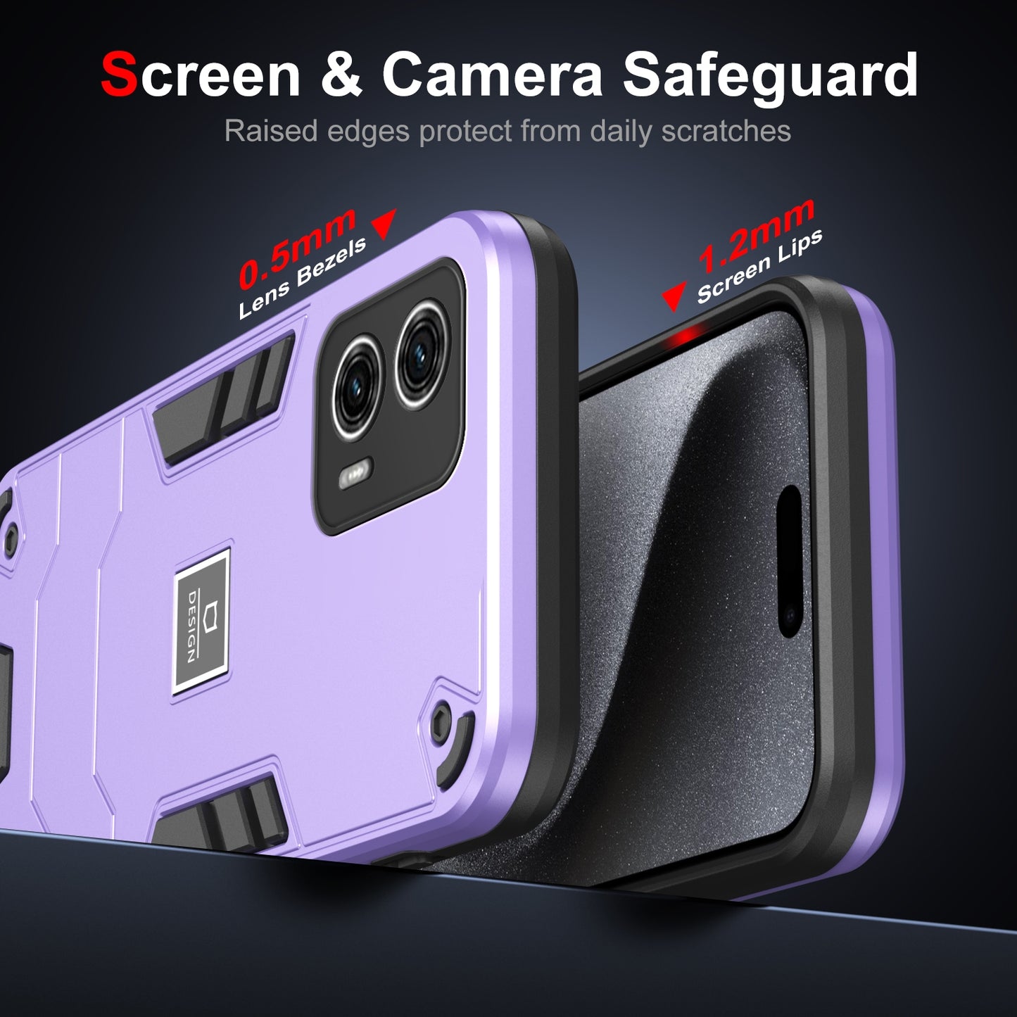 Motorola Moto G73 2 in 1 Shockproof, Lightweight Phone Case with TPU+PC Material, Fashionable Design, and Precise Cut-outs