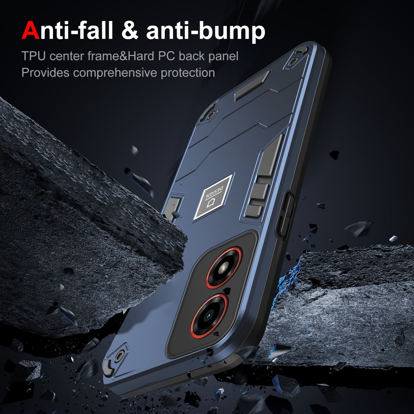 Motorola Moto G04 2 in 1 Shockproof, Lightweight Phone Case with TPU+PC Material, Fashionable Design, and Precise Cut-outs