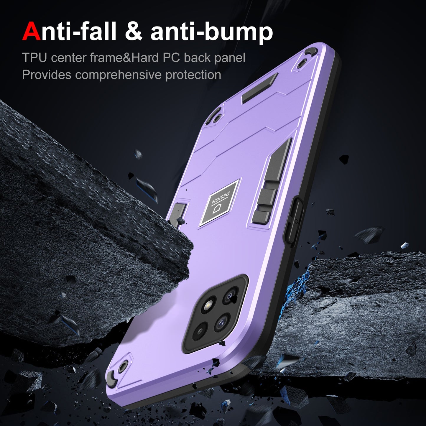 Samsung Galaxy A22 5G 2 in 1 Shockproof, Lightweight Phone Case with TPU+PC Material, Fashionable Design, and Precise Cut-outs