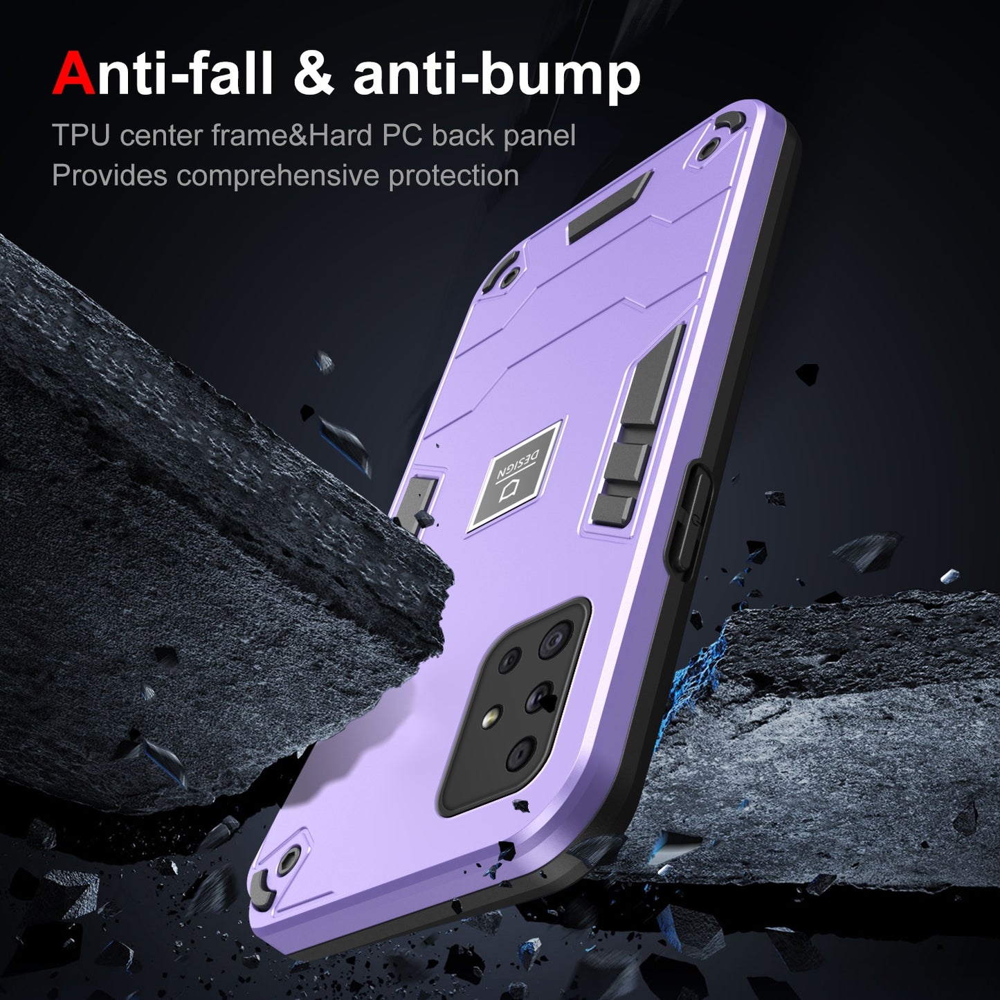 Samsung Galaxy A51 4G 2 in 1 Shockproof, Lightweight Phone Case with TPU+PC Material, Fashionable Design, and Precise Cut-outs