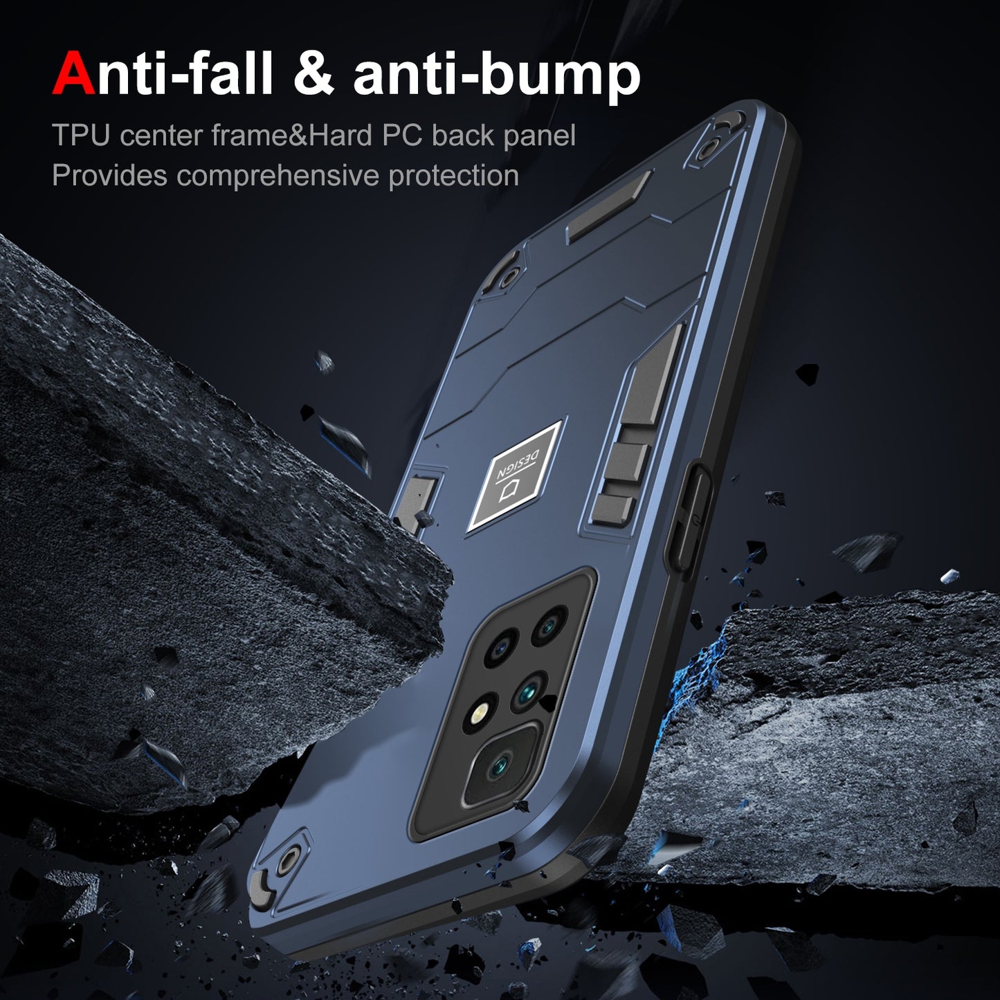 Xiaomi Redmi 10 2 in 1 Shockproof, Lightweight Phone Case with TPU+PC Material, Fashionable Design, and Precise Cut-outs