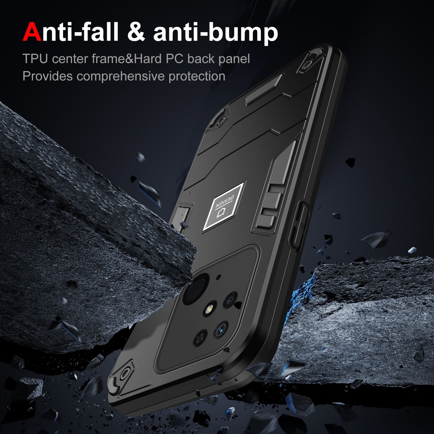 Xiaomi Redmi 10C 2 in 1 Shockproof, Lightweight Phone Case with TPU+PC Material, Fashionable Design, and Precise Cut-outs
