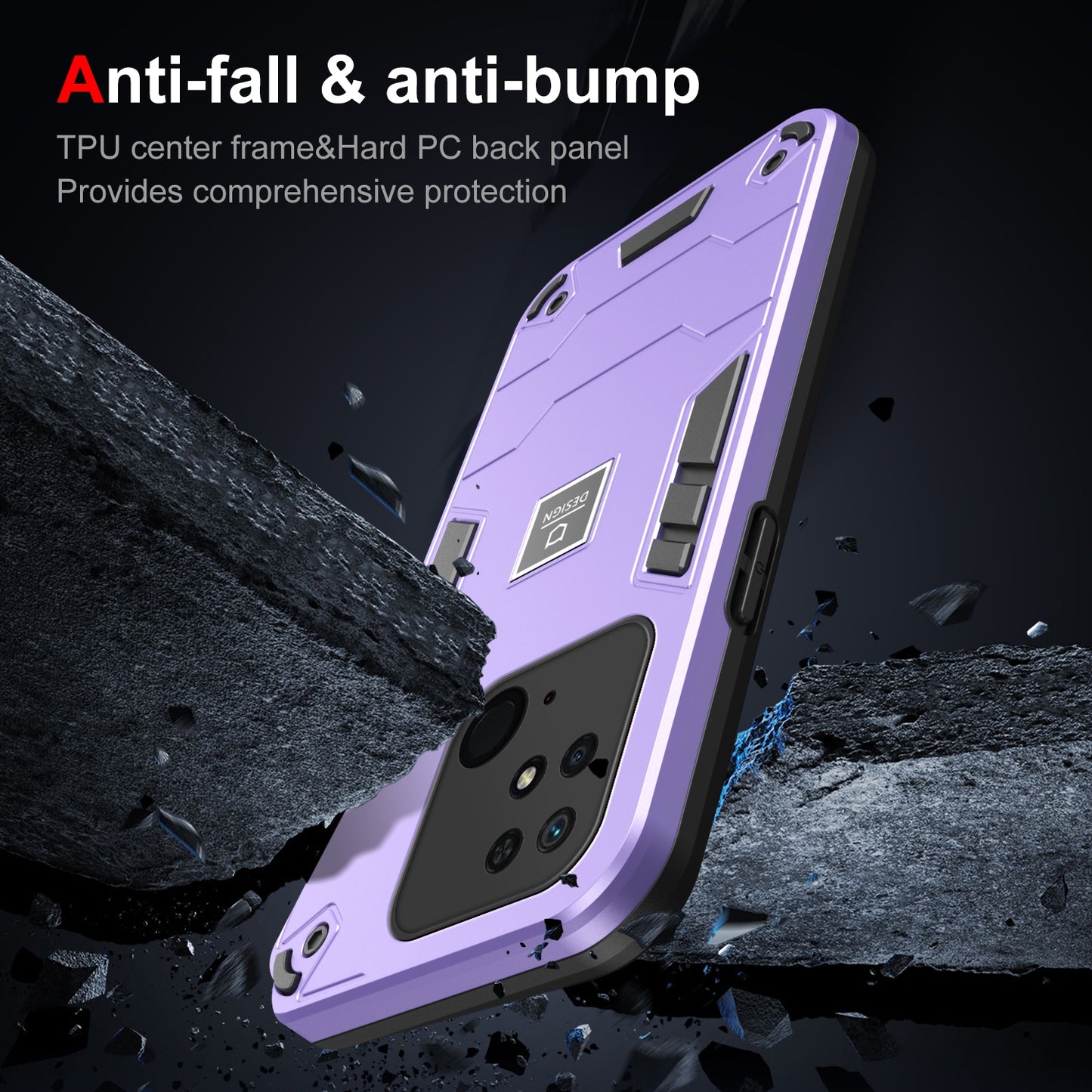 Xiaomi Redmi 10C 2 in 1 Shockproof, Lightweight Phone Case with TPU+PC Material, Fashionable Design, and Precise Cut-outs