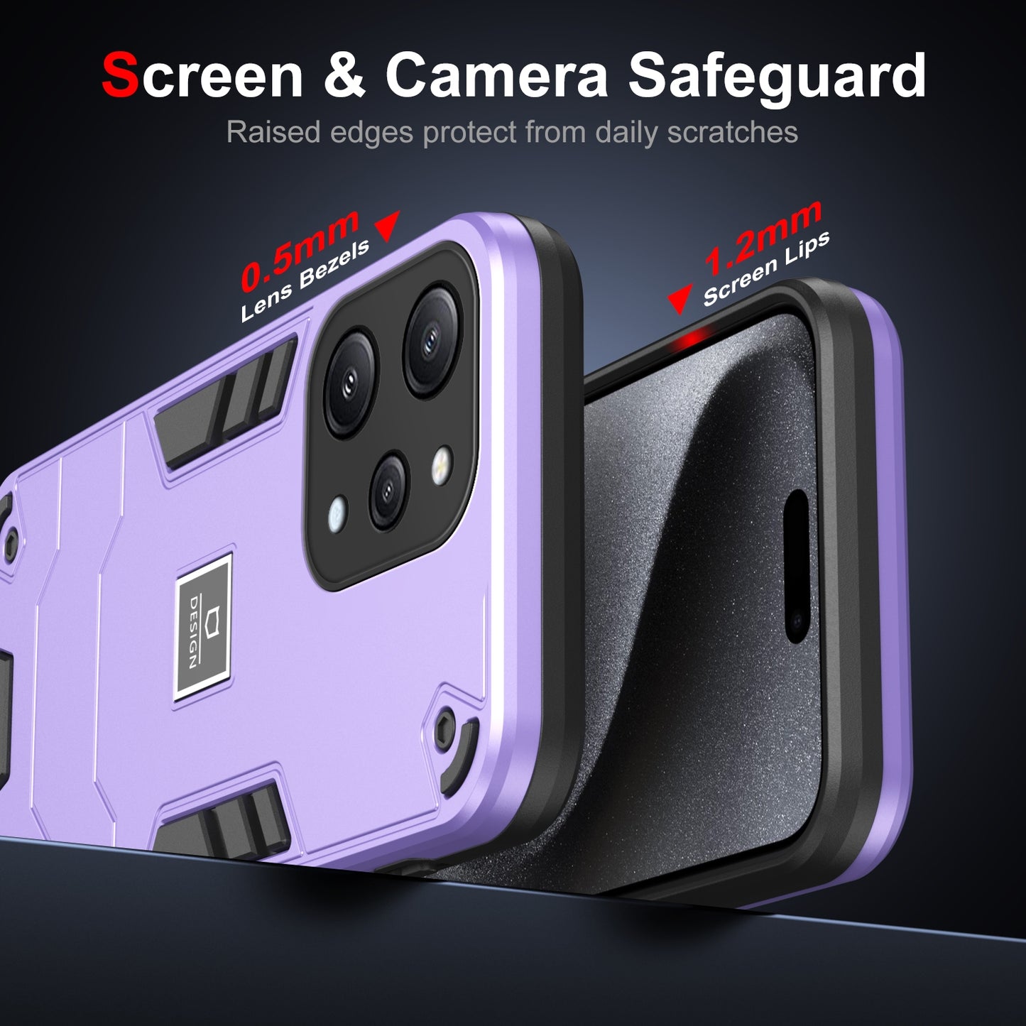 Xiaomi Redmi 12 2 in 1 Shockproof, Lightweight Phone Case with TPU+PC Material, Fashionable Design, and Precise Cut-outs