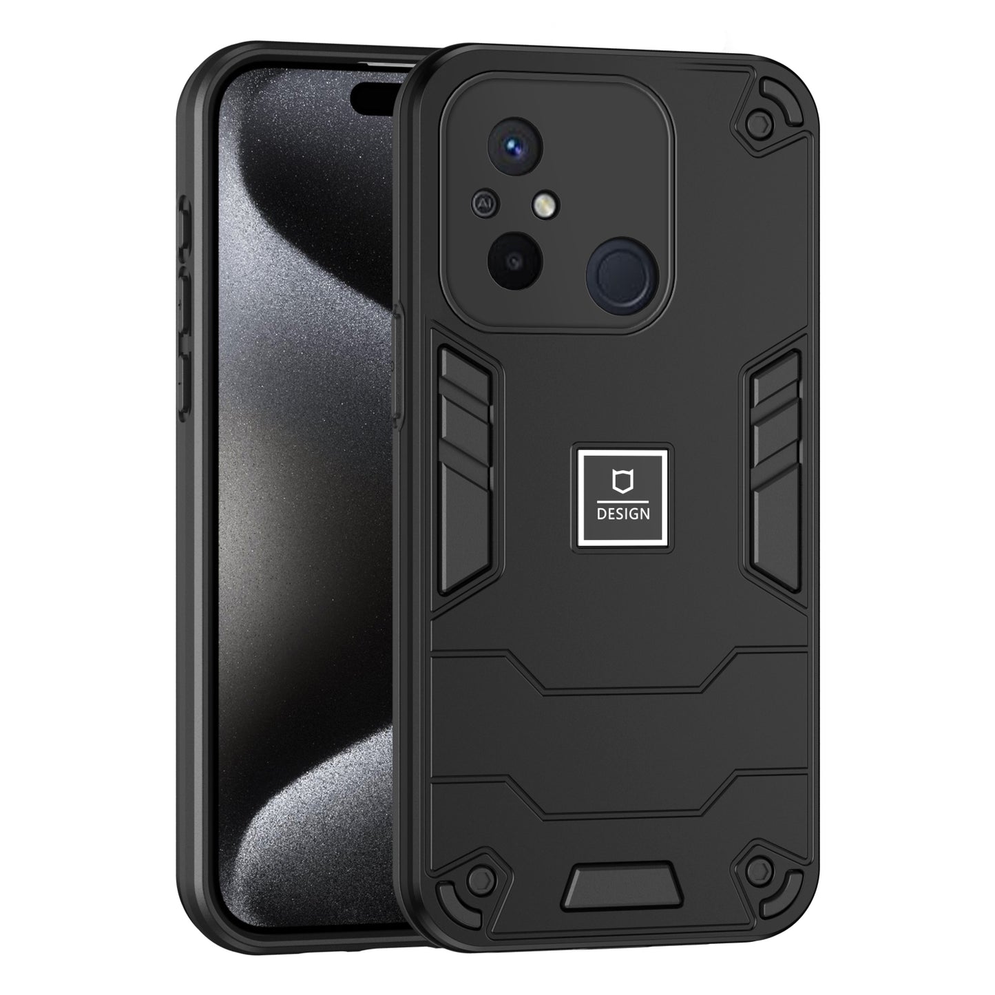 Xiaomi Redmi 12C 2 in 1 Shockproof, Lightweight Phone Case with TPU+PC Material, Fashionable Design, and Precise Cut-outs