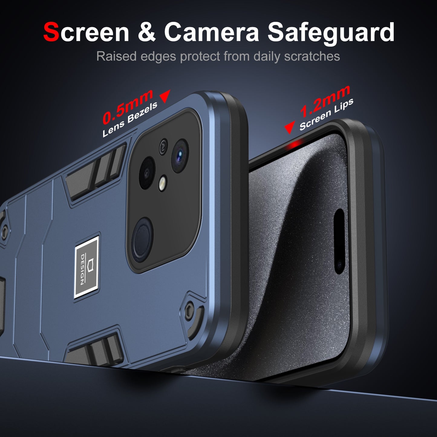 Xiaomi Redmi 12C 2 in 1 Shockproof, Lightweight Phone Case with TPU+PC Material, Fashionable Design, and Precise Cut-outs
