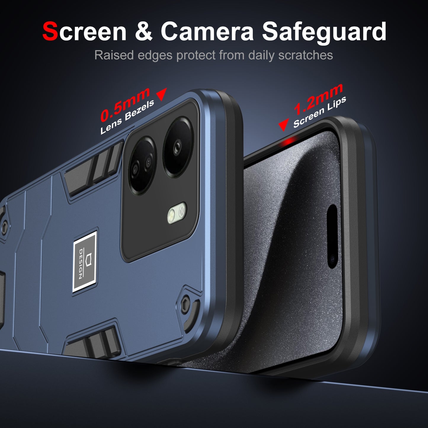 Xiaomi Redmi 13C 2 in 1 Shockproof, Lightweight Phone Case with TPU+PC Material, Fashionable Design, and Precise Cut-outs