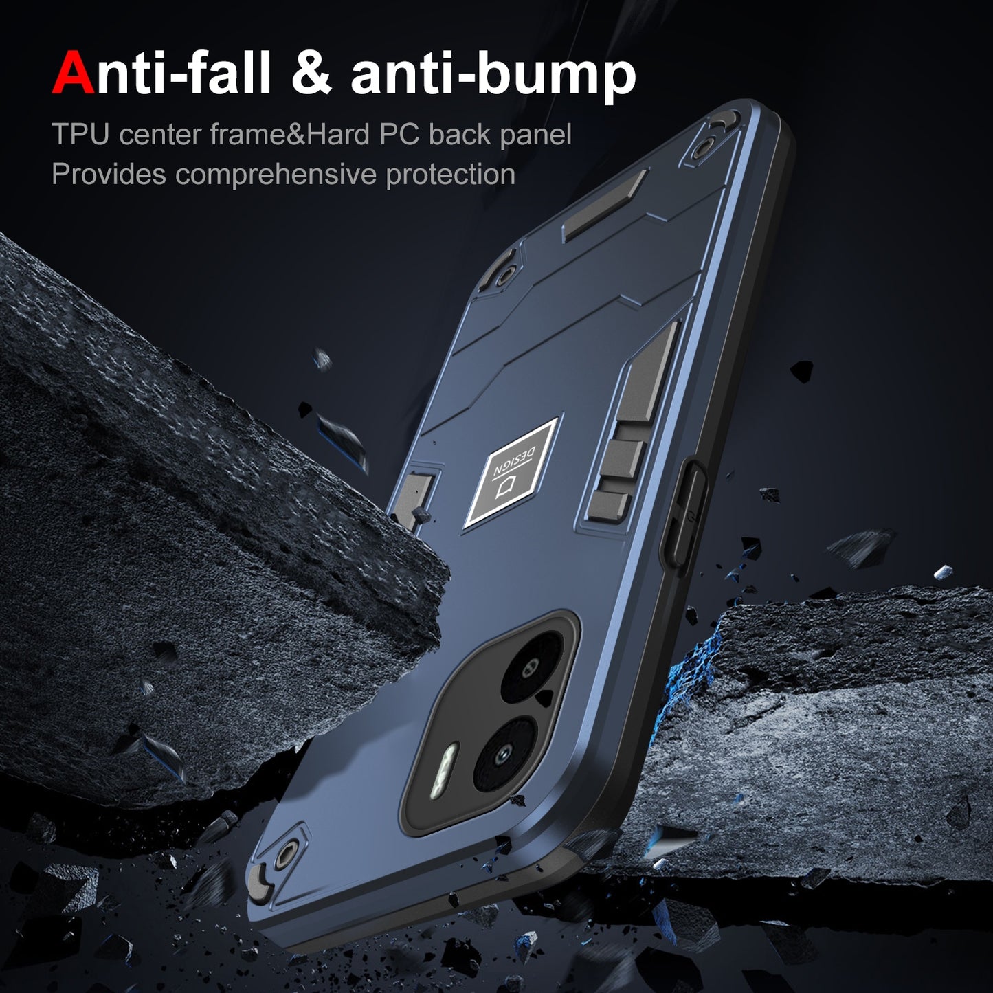 Xiaomi Redmi A1 2 in 1 Shockproof, Lightweight Phone Case with TPU+PC Material, Fashionable Design, and Precise Cut-outs