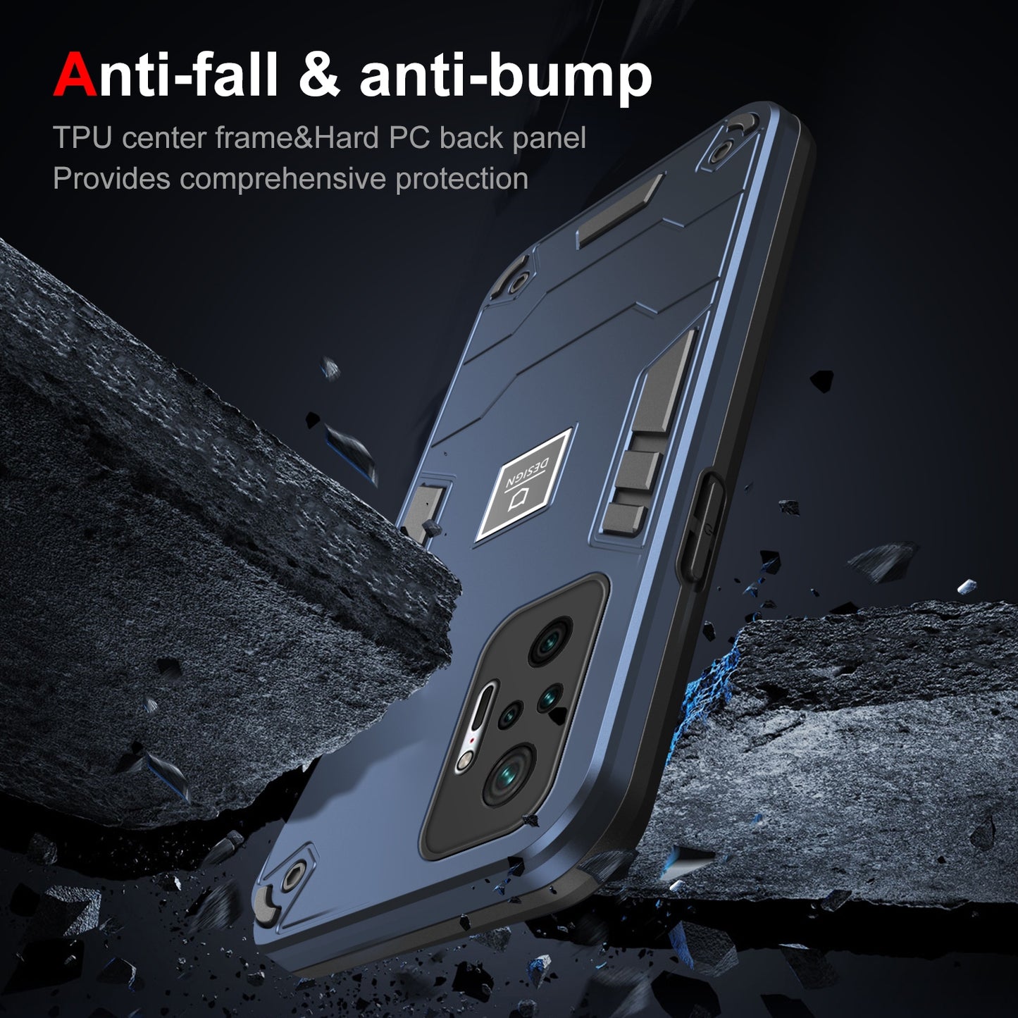 Xiaomi Redmi Note 10 Pro 4G 2 in 1 Shockproof, Lightweight Phone Case with TPU+PC Material, Fashionable Design, and Precise Cut-outs