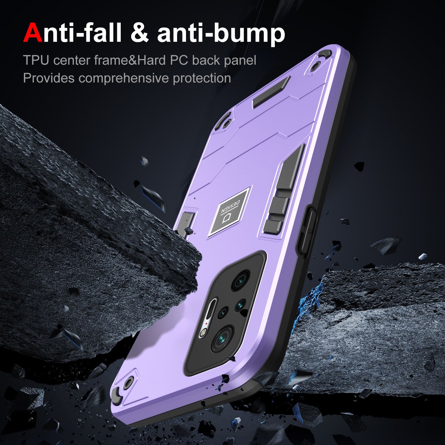 Xiaomi Redmi Note 10 Pro 4G 2 in 1 Shockproof, Lightweight Phone Case with TPU+PC Material, Fashionable Design, and Precise Cut-outs
