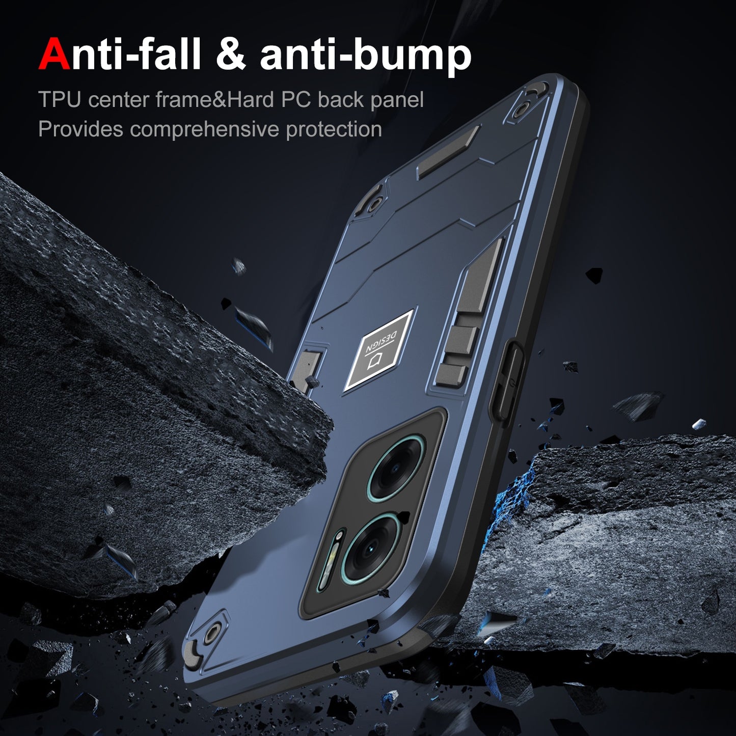 Xiaomi Redmi Note 11E 2 in 1 Shockproof, Lightweight Phone Case with TPU+PC Material, Fashionable Design, and Precise Cut-outs
