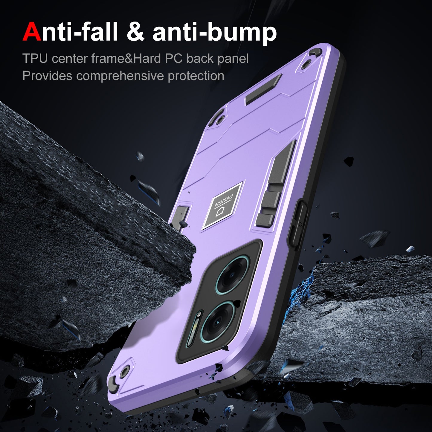 Xiaomi Redmi Note 11E 2 in 1 Shockproof, Lightweight Phone Case with TPU+PC Material, Fashionable Design, and Precise Cut-outs