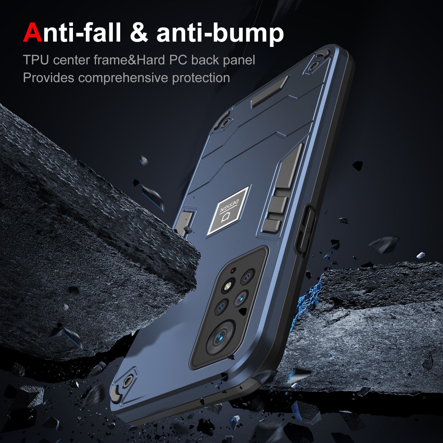 Xiaomi Redmi Note 11 Pro 4G 2 in 1 Shockproof, Lightweight Phone Case with TPU+PC Material, Fashionable Design, and Precise Cut-outs