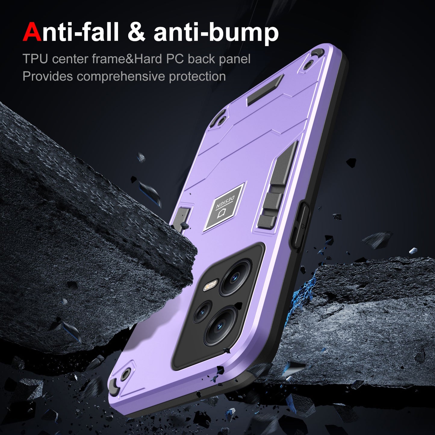 Xiaomi Redmi Note 12 5G Global 2 in 1 Shockproof, Lightweight Phone Case with TPU+PC Material, Fashionable Design, and Precise Cut-outs