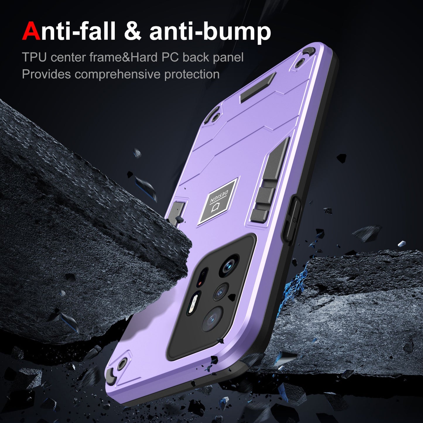 Xiaomi Mi 11T 2 in 1 Shockproof, Lightweight Phone Case with TPU+PC Material, Fashionable Design, and Precise Cut-outs