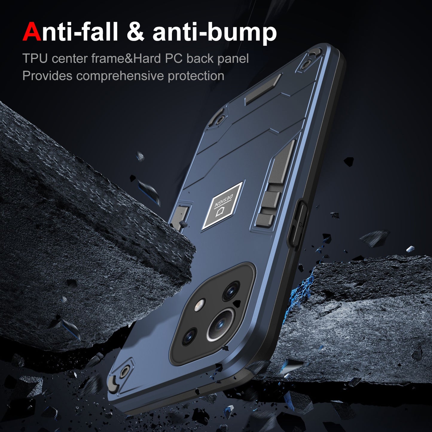 Xiaomi 11 Lite 2 in 1 Shockproof, Lightweight Phone Case with TPU+PC Material, Fashionable Design, and Precise Cut-outs