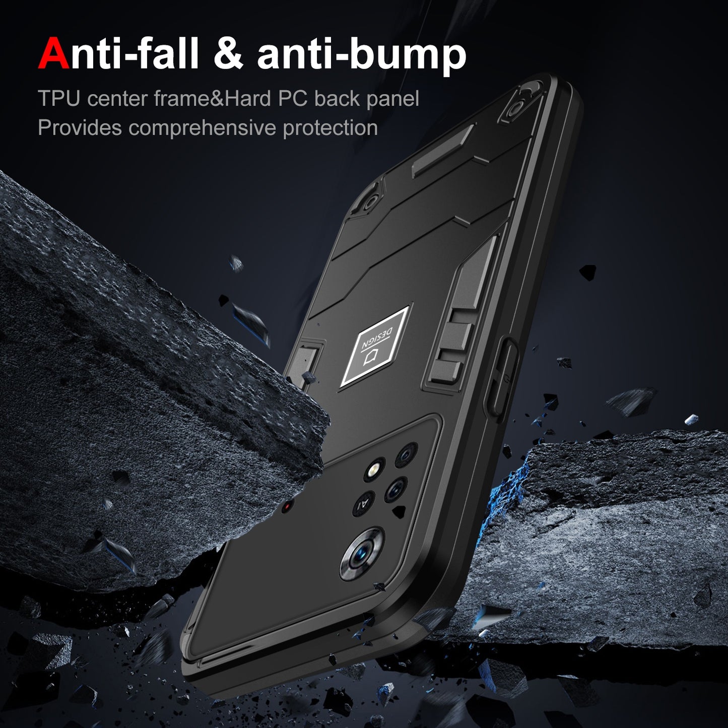 Xiaomi Poco X4 Pro 5G 2 in 1 Shockproof, Lightweight Phone Case with TPU+PC Material, Fashionable Design, and Precise Cut-outs