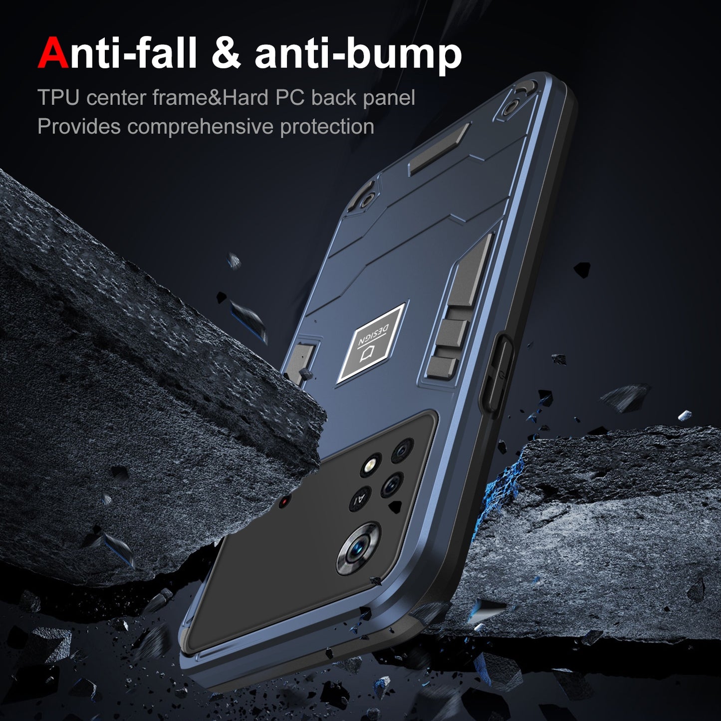 Xiaomi Poco X4 Pro 5G 2 in 1 Shockproof, Lightweight Phone Case with TPU+PC Material, Fashionable Design, and Precise Cut-outs