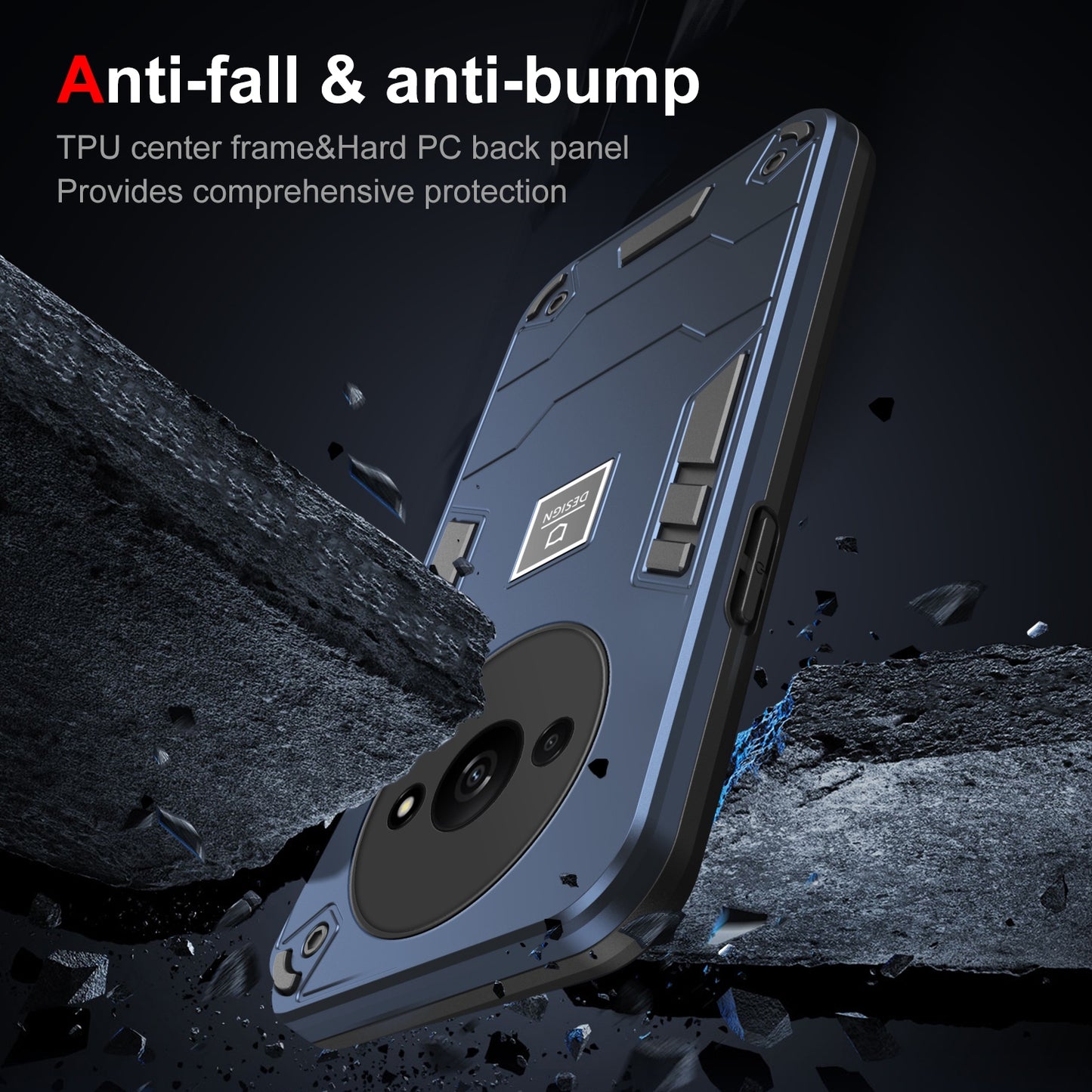 Xiaomi Redmi A3 2 in 1 Shockproof, Lightweight Phone Case with TPU+PC Material, Fashionable Design, and Precise Cut-outs