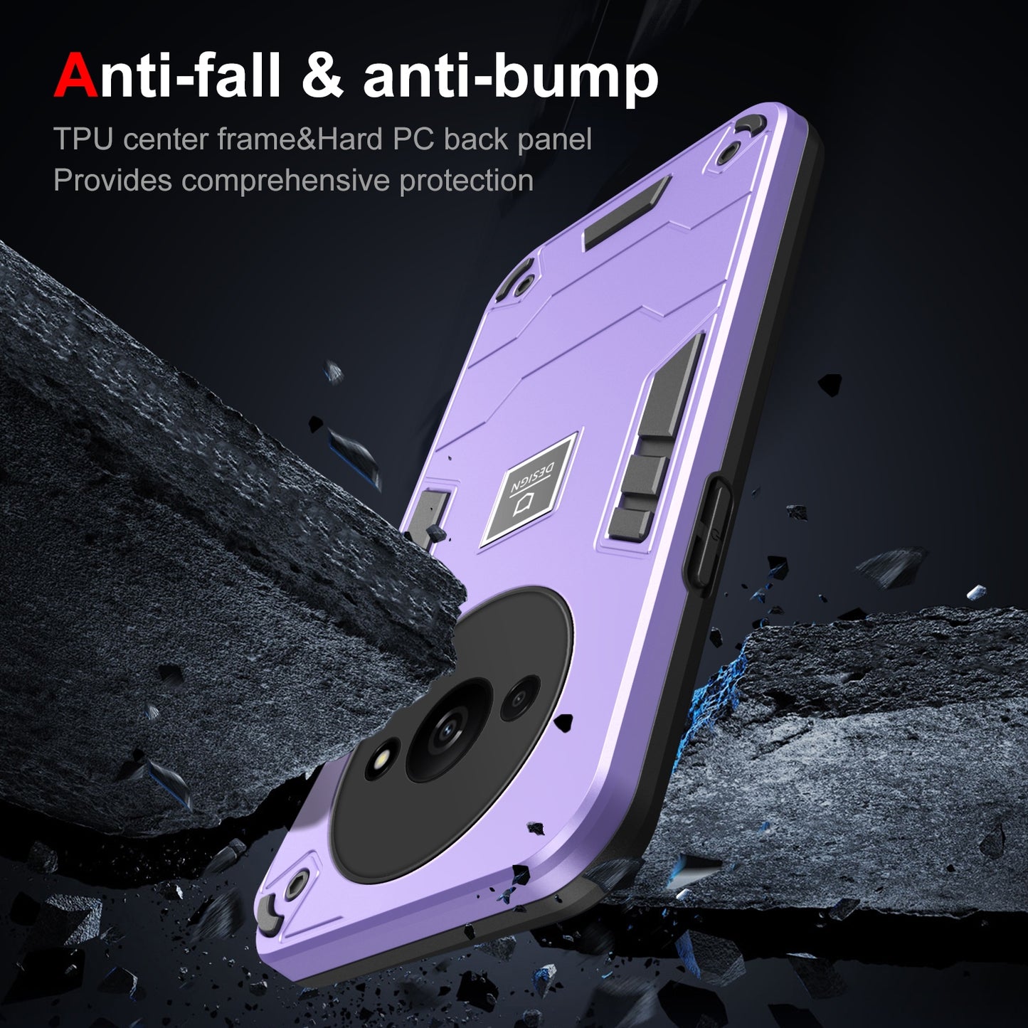 Xiaomi Redmi A3 2 in 1 Shockproof, Lightweight Phone Case with TPU+PC Material, Fashionable Design, and Precise Cut-outs