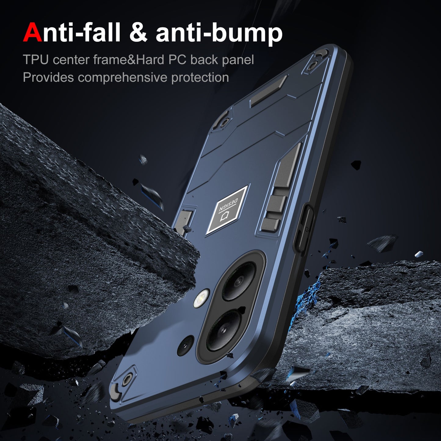 Xiaomi Redmi Note 13 4G Global 2 in 1 Shockproof, Lightweight Phone Case with TPU+PC Material, Fashionable Design, and Precise Cut-outs