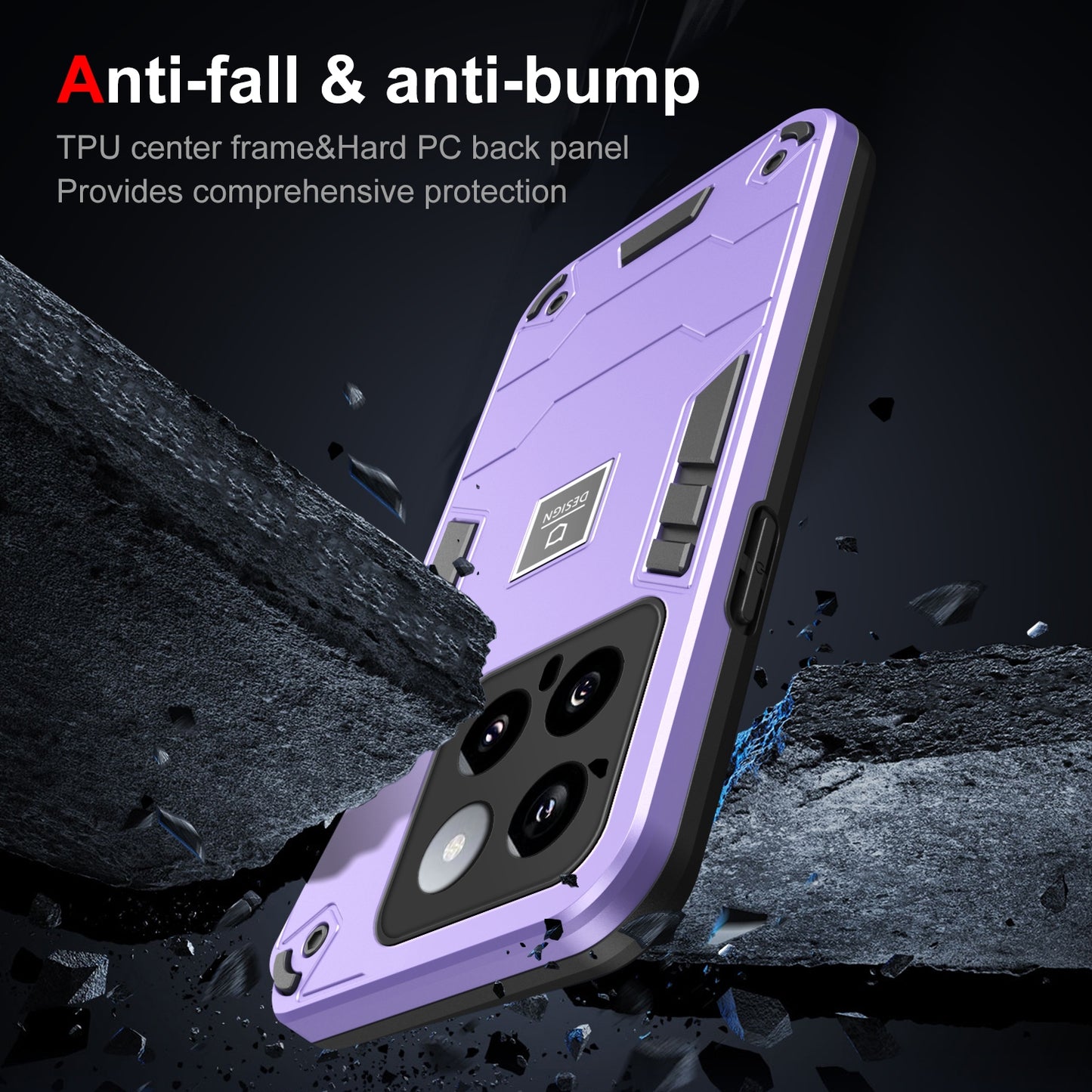 Xiaomi 14 2 in 1 Shockproof, Lightweight Phone Case with TPU+PC Material, Fashionable Design, and Precise Cut-outs