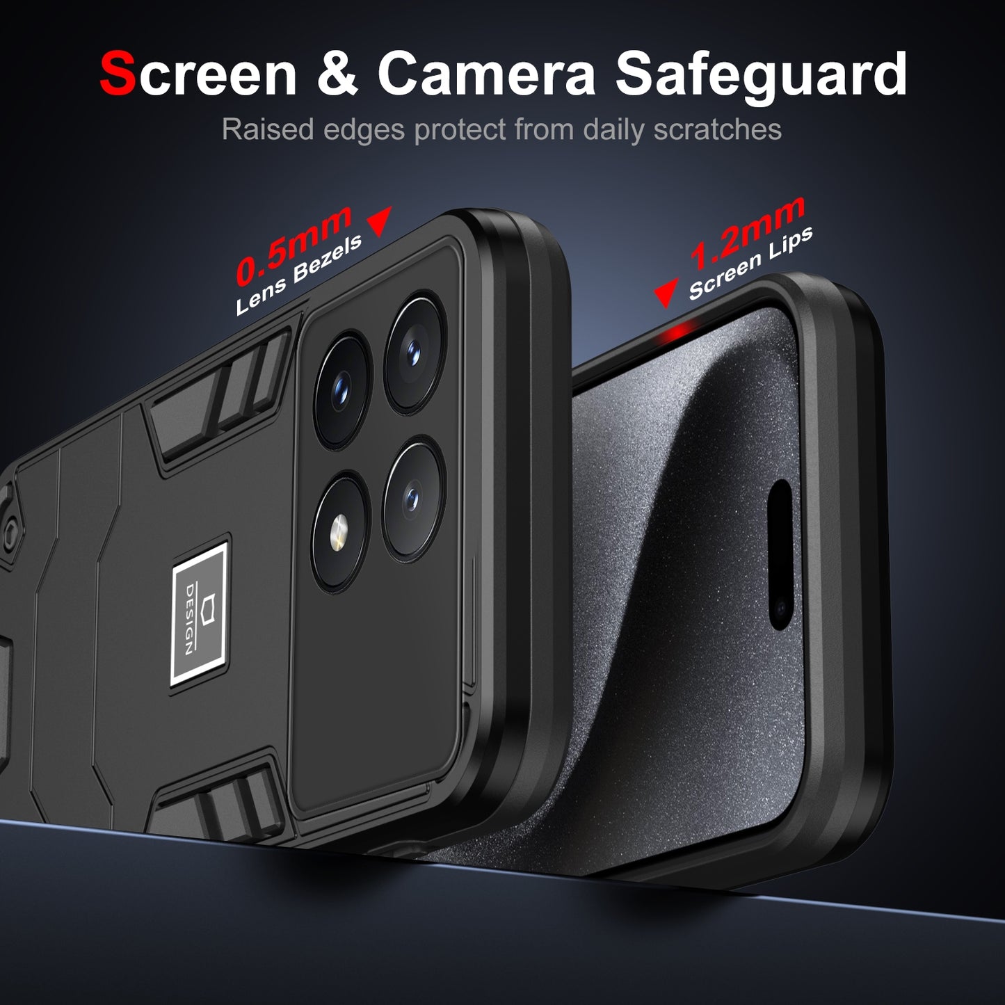 Xiaomi Poco X6 Pro 5G 2 in 1 Shockproof, Lightweight Phone Case with TPU+PC Material, Fashionable Design, and Precise Cut-outs