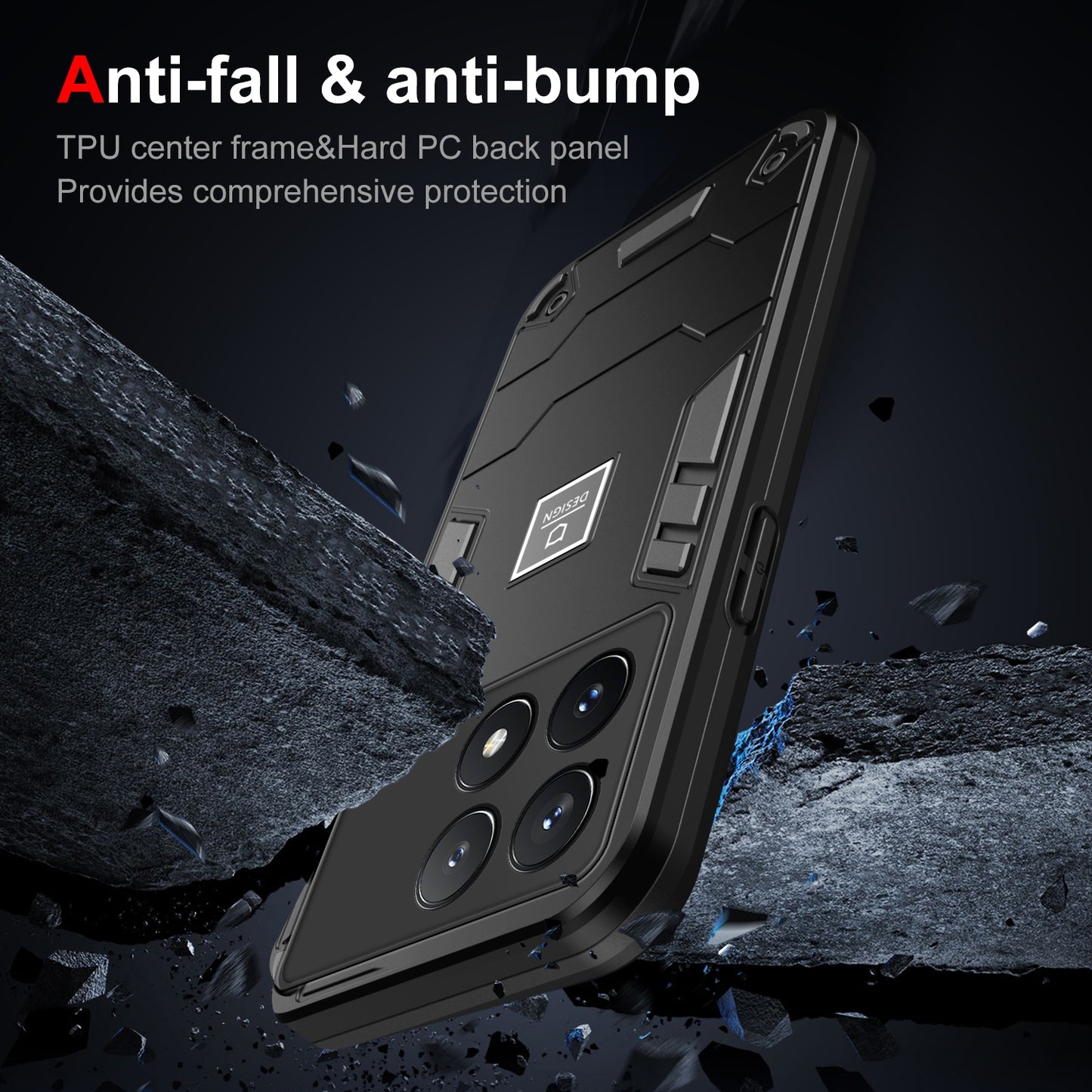 Xiaomi Poco X6 Pro 5G 2 in 1 Shockproof, Lightweight Phone Case with TPU+PC Material, Fashionable Design, and Precise Cut-outs