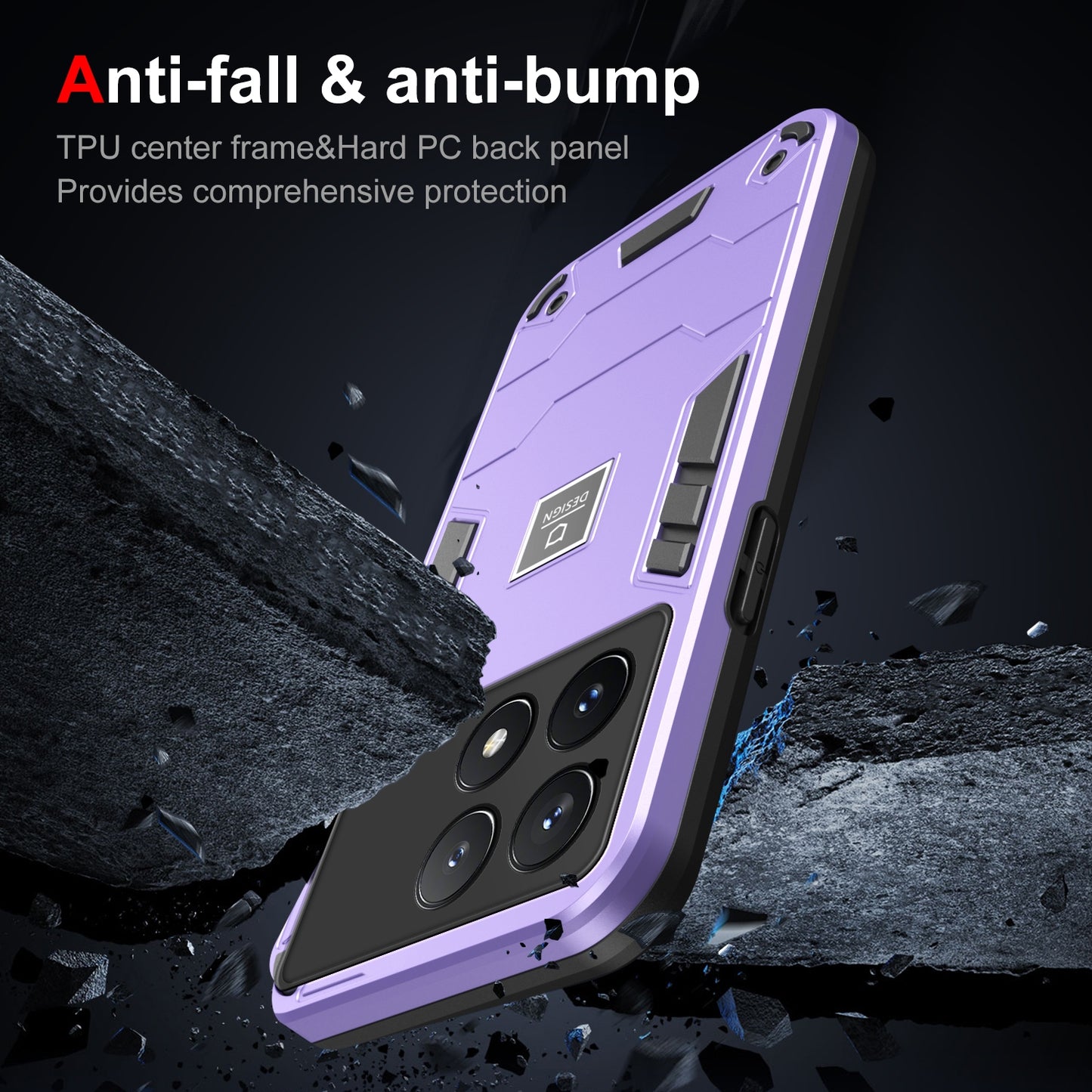 Xiaomi Poco X6 Pro 5G 2 in 1 Shockproof, Lightweight Phone Case with TPU+PC Material, Fashionable Design, and Precise Cut-outs