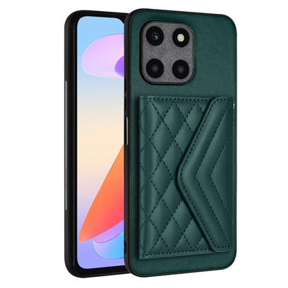 Honor X6a Leather Case with Card Holder & RFID Protection, Long Lanyard Included