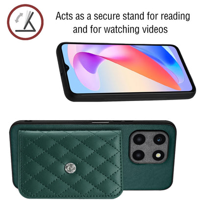 Honor X6a Leather Case with Card Holder & RFID Protection, Long Lanyard Included