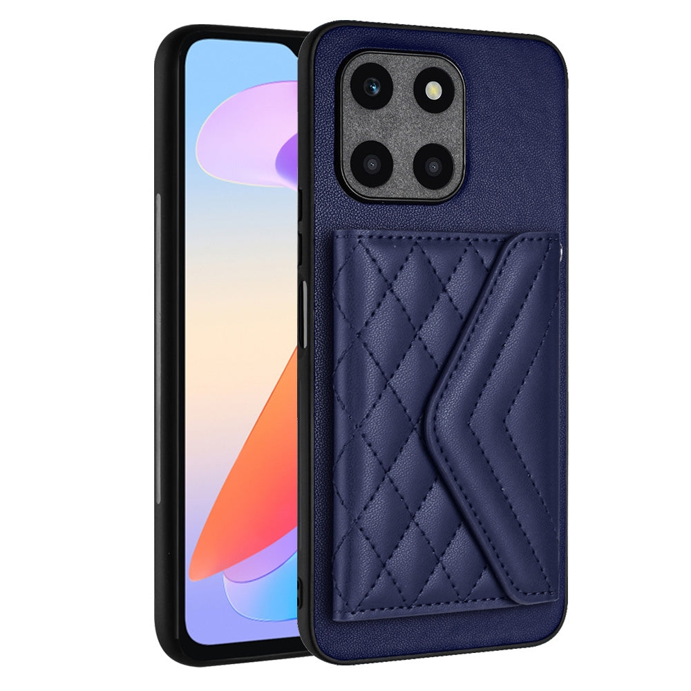 Honor X6a Leather Case with Card Holder & RFID Protection, Long Lanyard Included