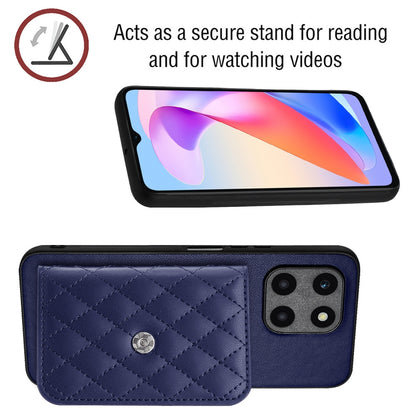 Honor X6a Leather Case with Card Holder & RFID Protection, Long Lanyard Included