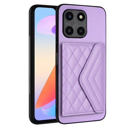Honor X6a Leather Case with Card Holder & RFID Protection, Long Lanyard Included