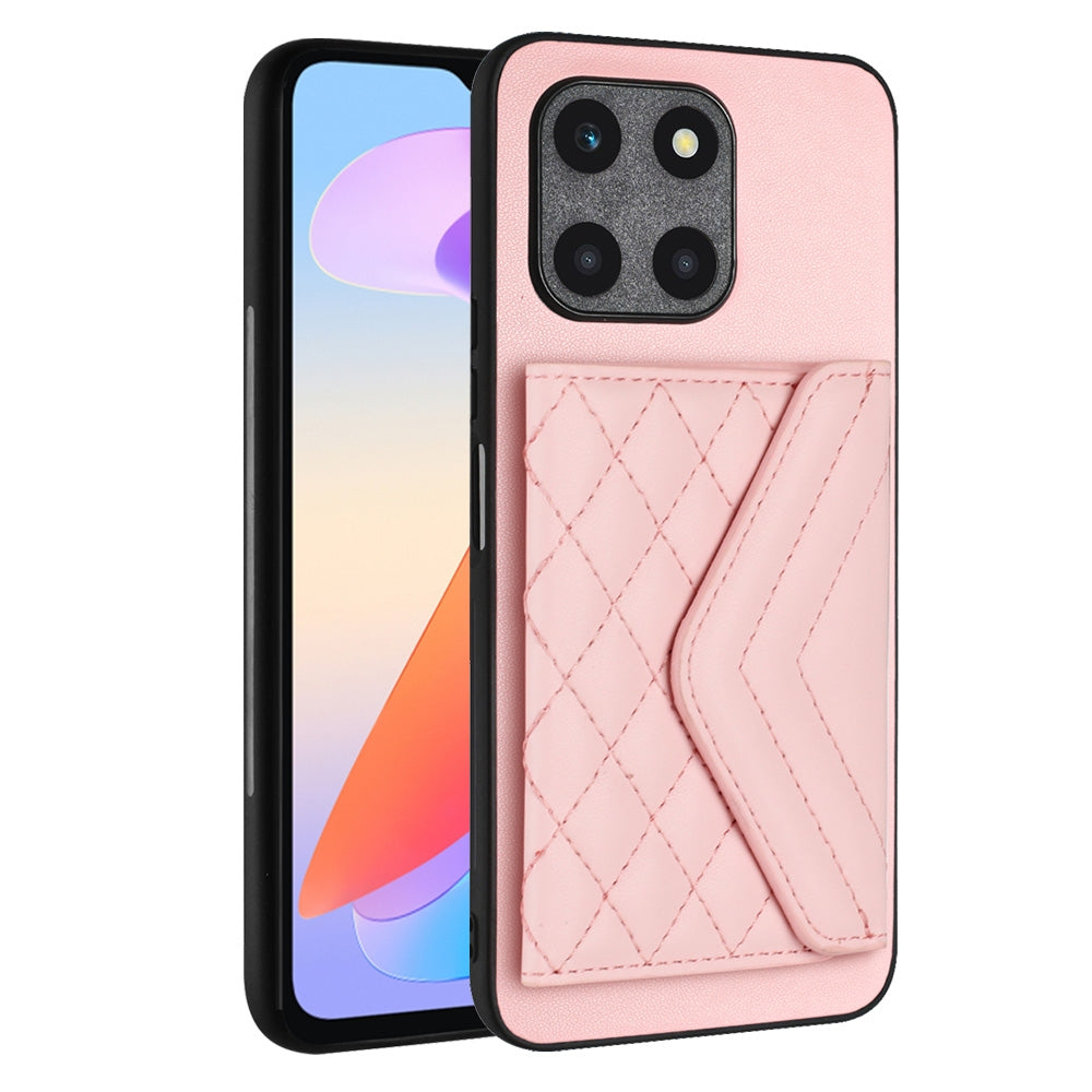 Honor X6a Leather Case with Card Holder & RFID Protection, Long Lanyard Included