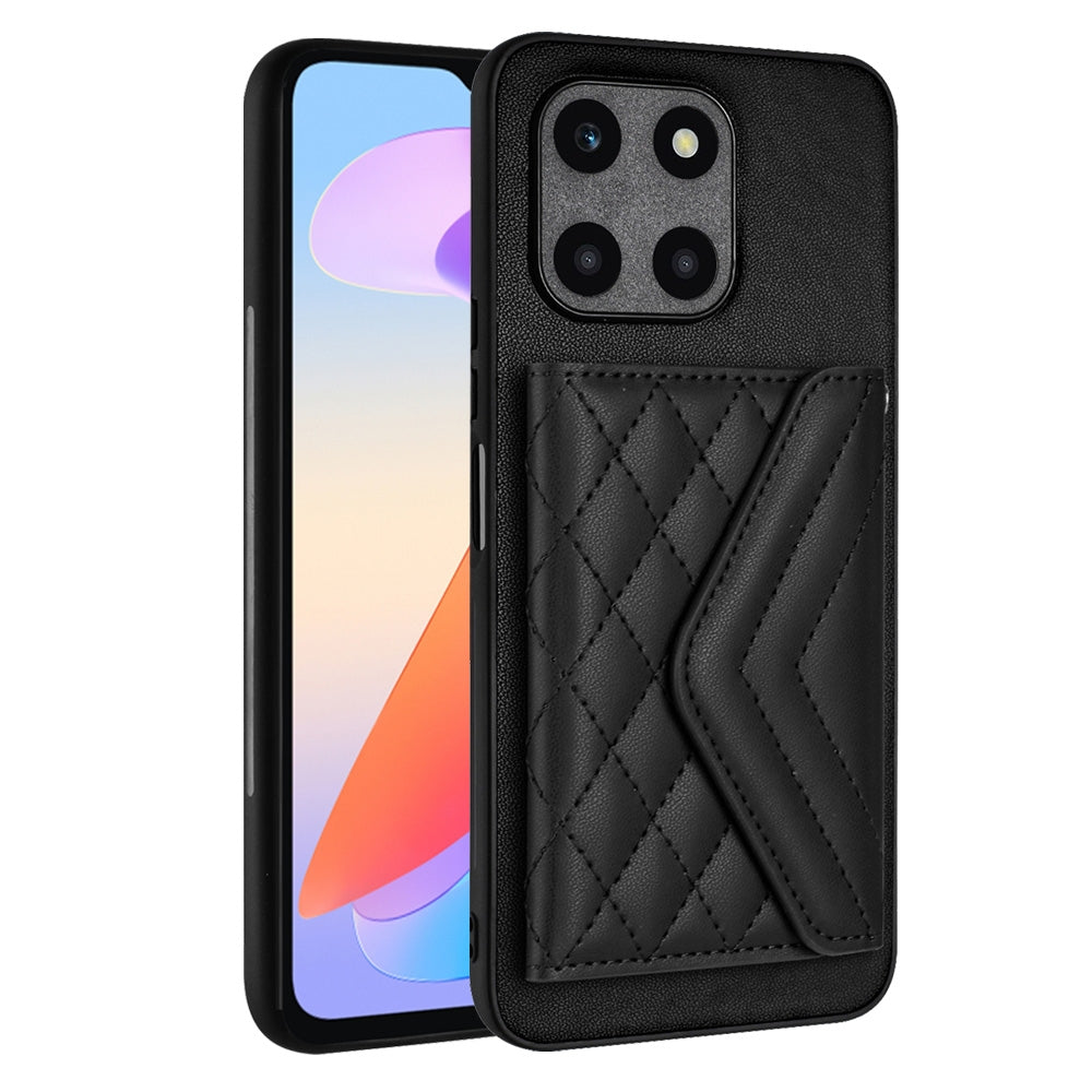 Honor X6a Leather Case with Card Holder & RFID Protection, Long Lanyard Included