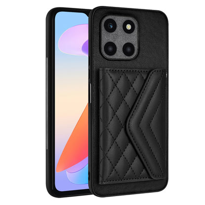 Honor X6a Leather Case with Card Holder & RFID Protection, Long Lanyard Included