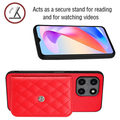 Honor X6a Leather Case with Card Holder & RFID Protection, Long Lanyard Included