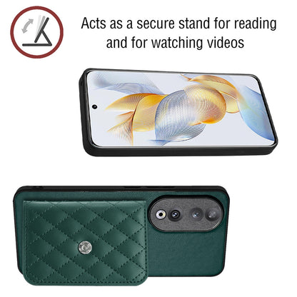 Honor 90 Leather Case with Card Holder & RFID Protection, Long Lanyard Included