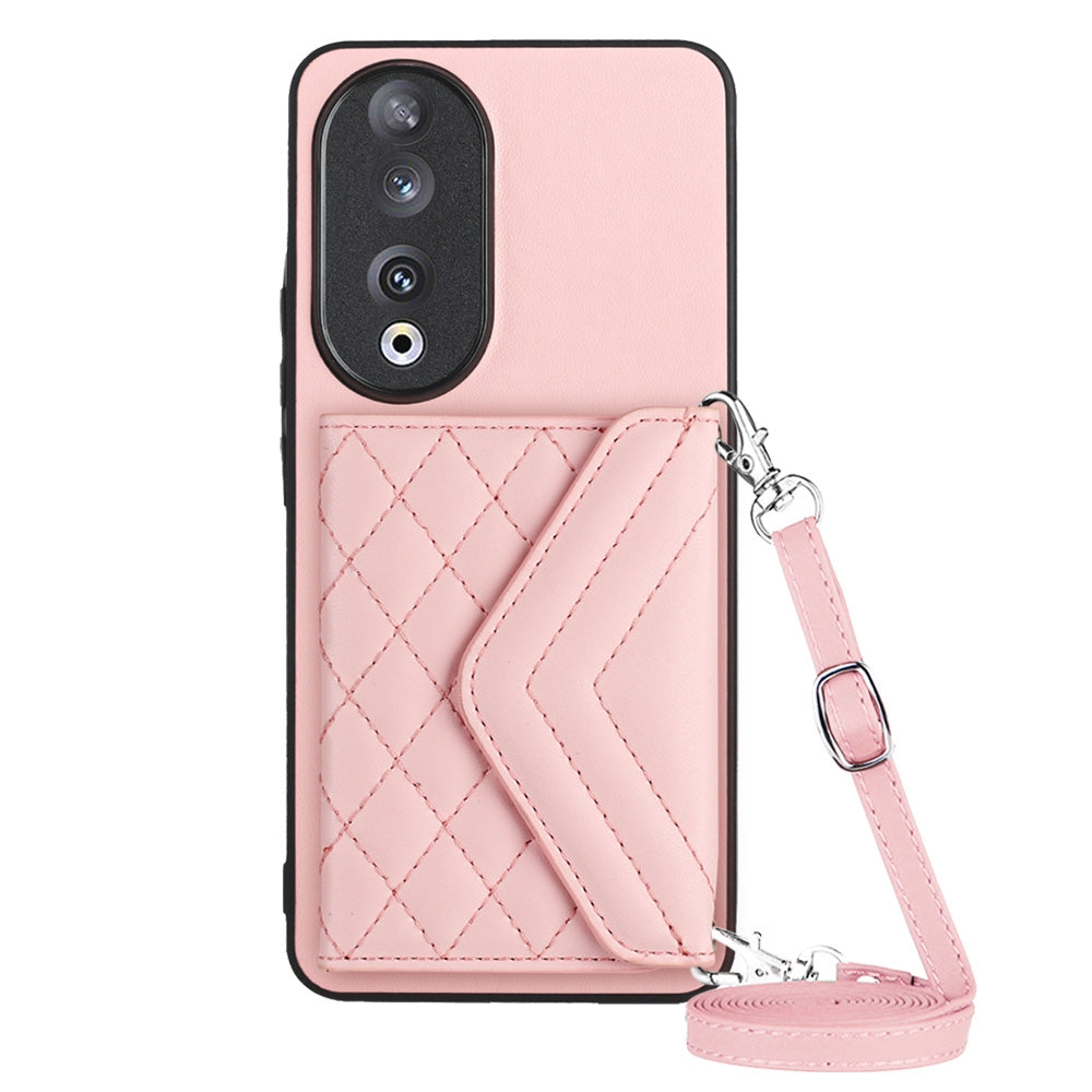 Honor 90 Leather Case with Card Holder & RFID Protection, Long Lanyard Included