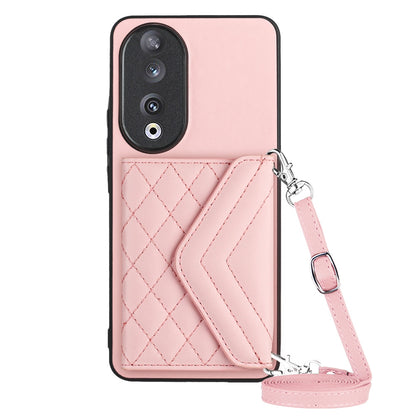 Honor 90 Leather Case with Card Holder & RFID Protection, Long Lanyard Included