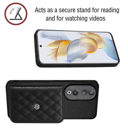 Honor 90 Leather Case with Card Holder & RFID Protection, Long Lanyard Included