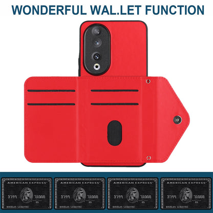 Honor 90 Leather Case with Card Holder & RFID Protection, Long Lanyard Included